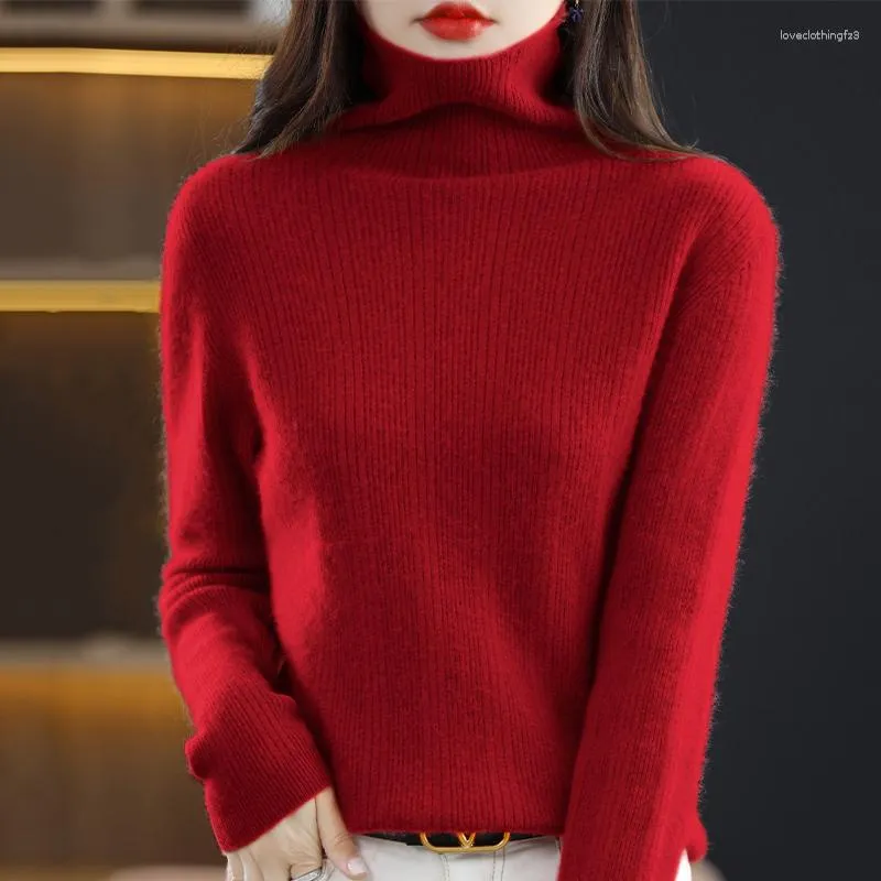 Women's Sweaters Turtleneck Pullover Fall/winter 2023 Cashmere Sweater Women Pure Color Casual Long-sleeved Loose
