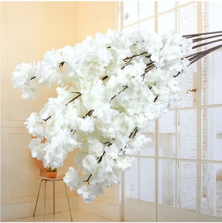 Artificial Cherry Blossom Branch 100 Cm Wedding Party Scene Decorative Faux Flowers Home Living Room DIY Decoration Flower Tool