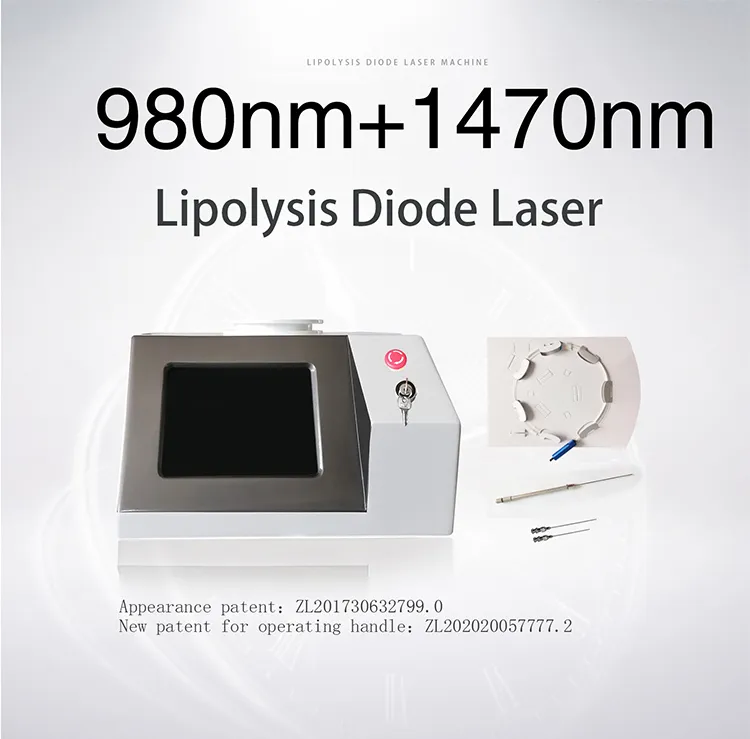 Laser chirurgico dimagrante a doppia onda ad alta potenza 980nm 650nm 1470nm9w + 980nm 30w fusione del grasso 1470 980nm Macchina laser lipolisi chirurgica per liposuzione medica