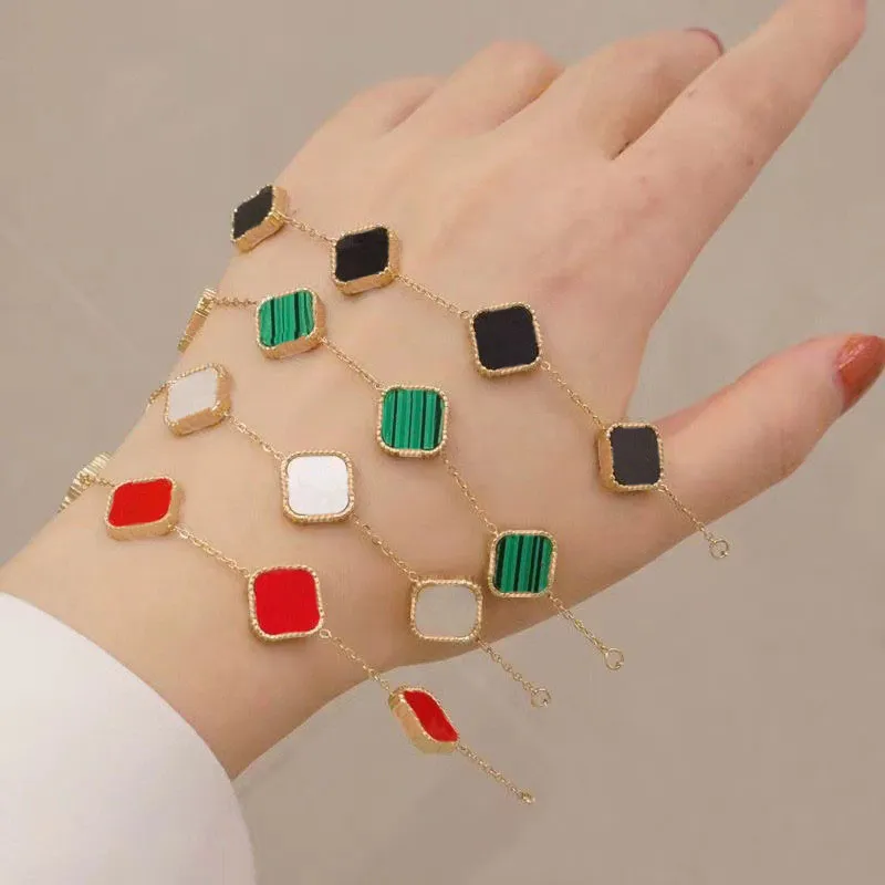 Bracelet trèfle à quatre feuilles, bijoux pour femmes, plaqué or, bijoux de créateur, bijoux de mariage, fête des mères, haute qualité