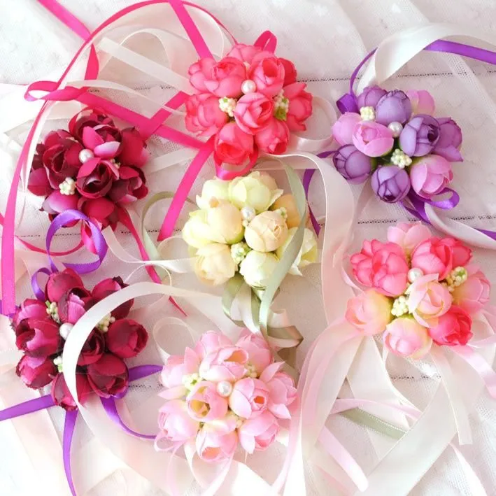 Wedding favors wedding decorations wedding flowers artificial flower wrist corsage bridesmaid hand wrist sisters ZZ