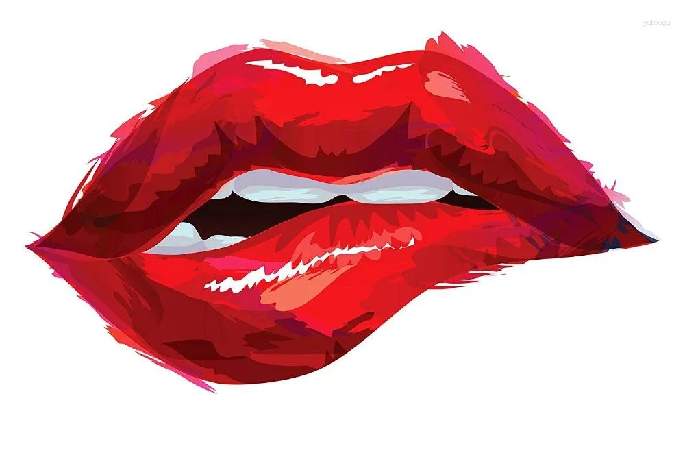 1 pieza, pegatina de pared de labios rojos de belleza Sexy