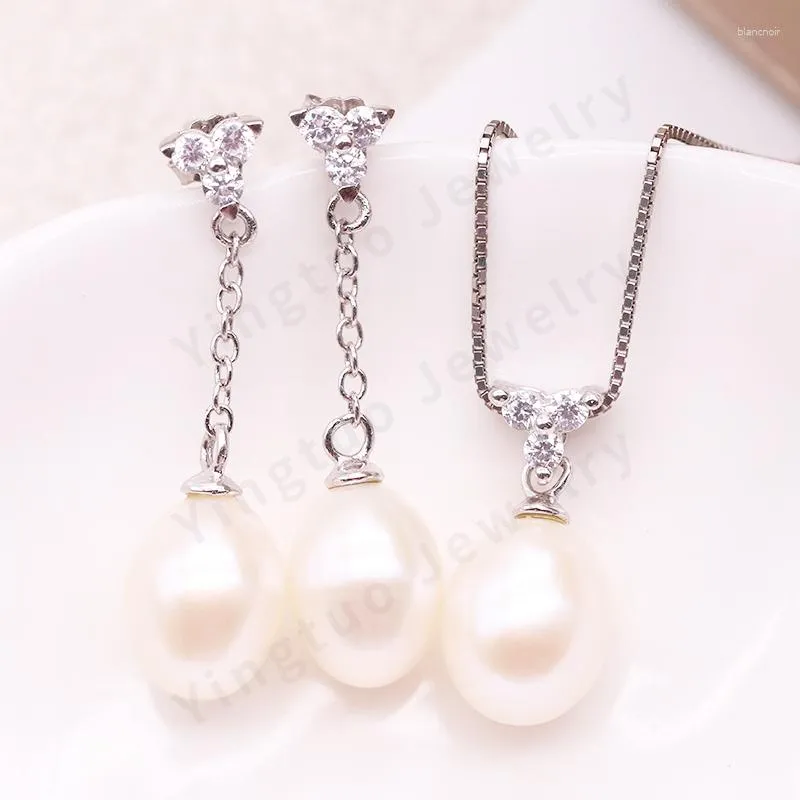 Halsbandörhängen set Wuzhou Soxw Natural Freshwater Pearl Jewelry and For Women Pendant