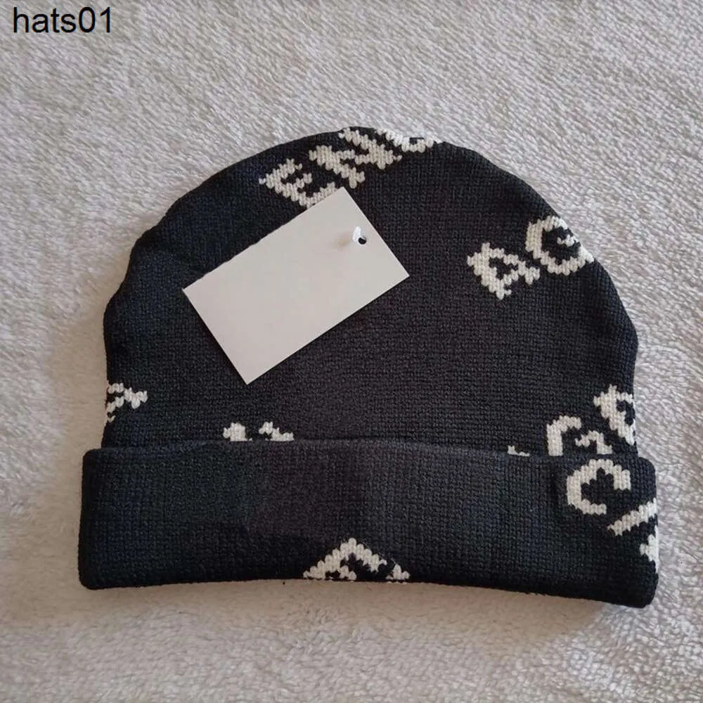 classico designer autunno inverno balenciga beanie cappelli stile caldo uomo e donna moda universale berretto lavorato a maglia autunno lana all'aperto berretti con teschio caldo