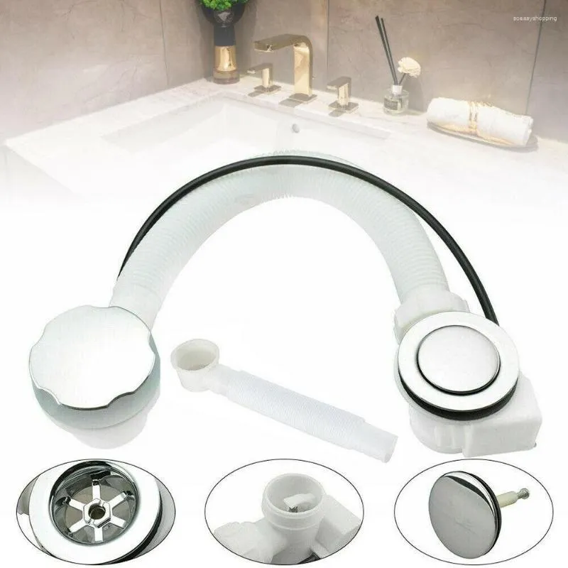 Bath Accessory Set Kit Waste Pipe Plug -Up Practical And Convenient Handle Overflow 55cm Long