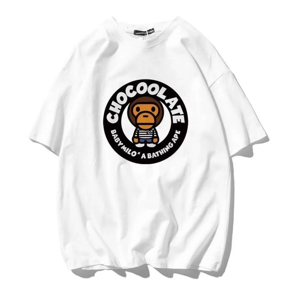 2023 Nowy letni bawełniany moda mody Monkey Drukuj luźny i wszechstronny krótki rękaw T-shirt dla par par