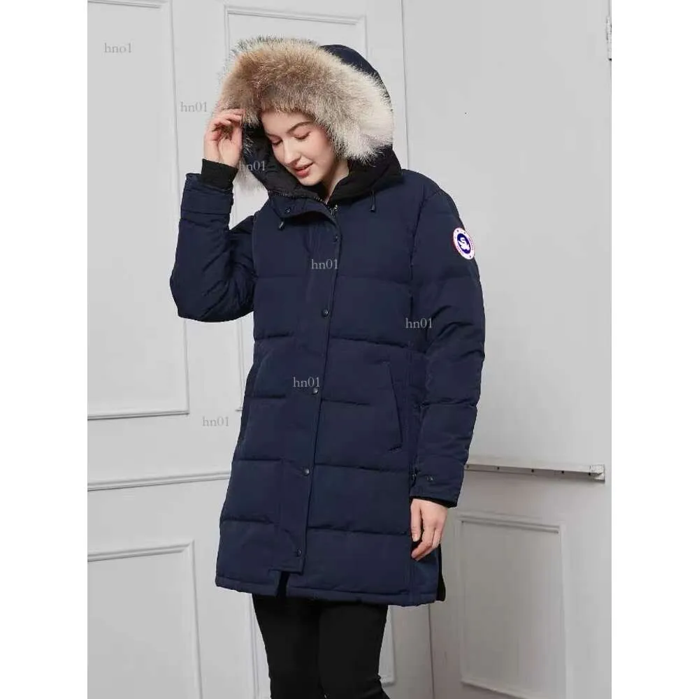 Designer canadense ganso versão de comprimento médio puffer jaqueta feminina para baixo parkas inverno grosso casacos quentes das mulheres à prova de vento streetwear48944