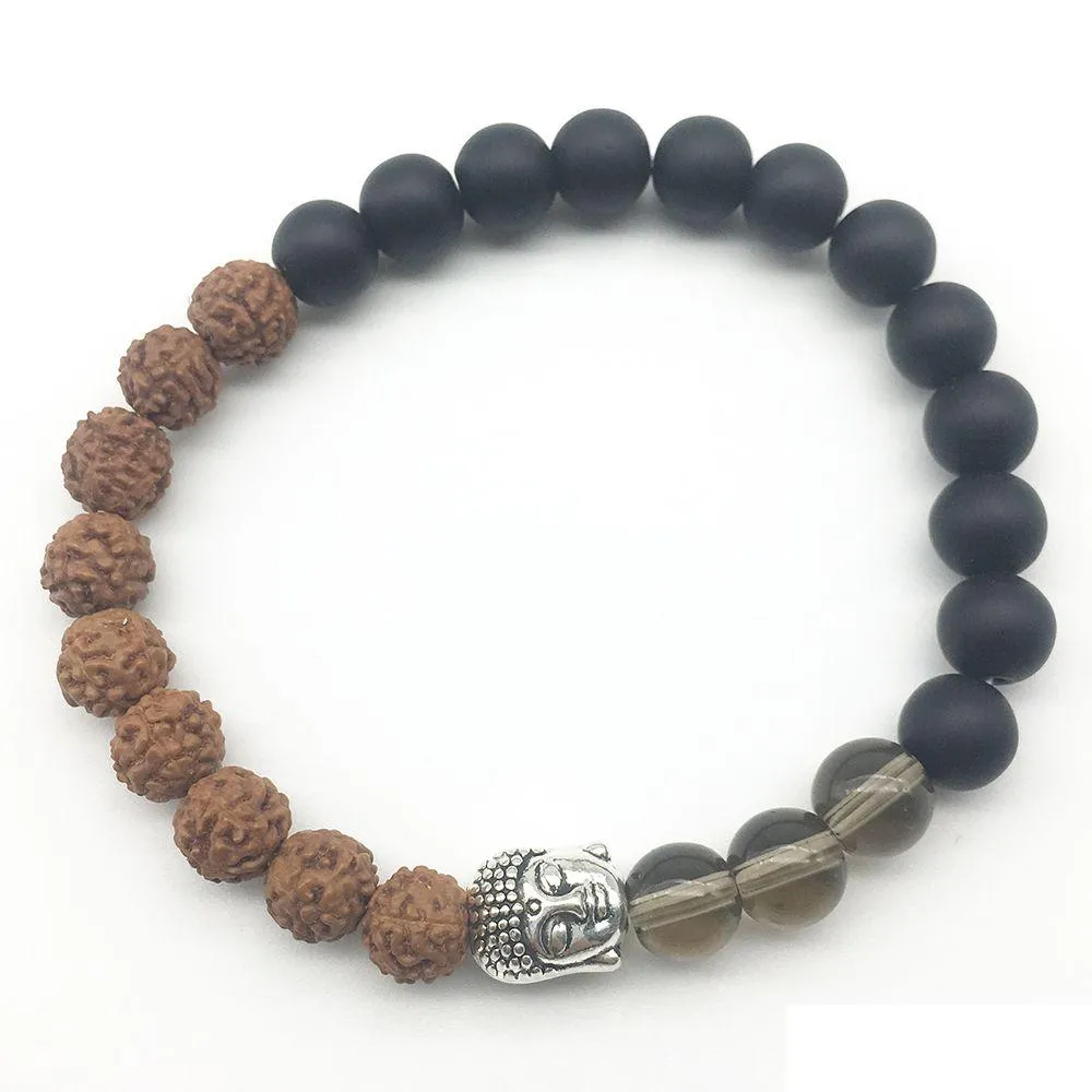 Beaded Sn1297 Fashion Womens Yoga Bracelet New Design Rudraksha Jewelry Smokey Quartz Nce Drop Delivery Bracelets Dhgarden Dh7Qn