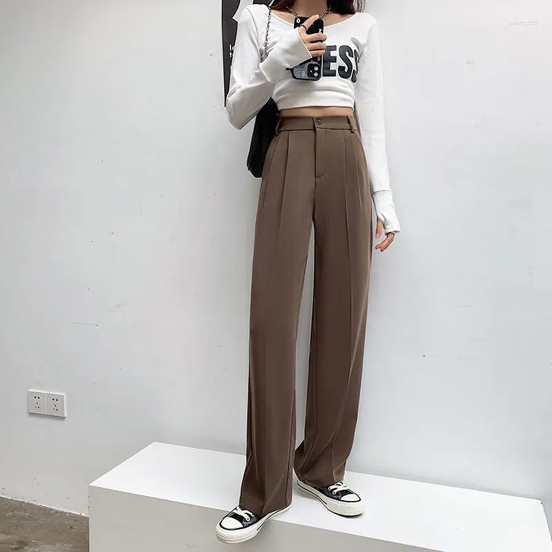 Women's Pants 2023 Spring And Autumn Wide Leg High Waist Drop Straight Tube Loose Casual Suit