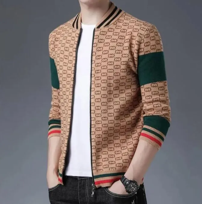 Designer masculino suéteres de malha cardigan jaqueta estilo coreano tendência fina casual top jaquetas roupas superiores