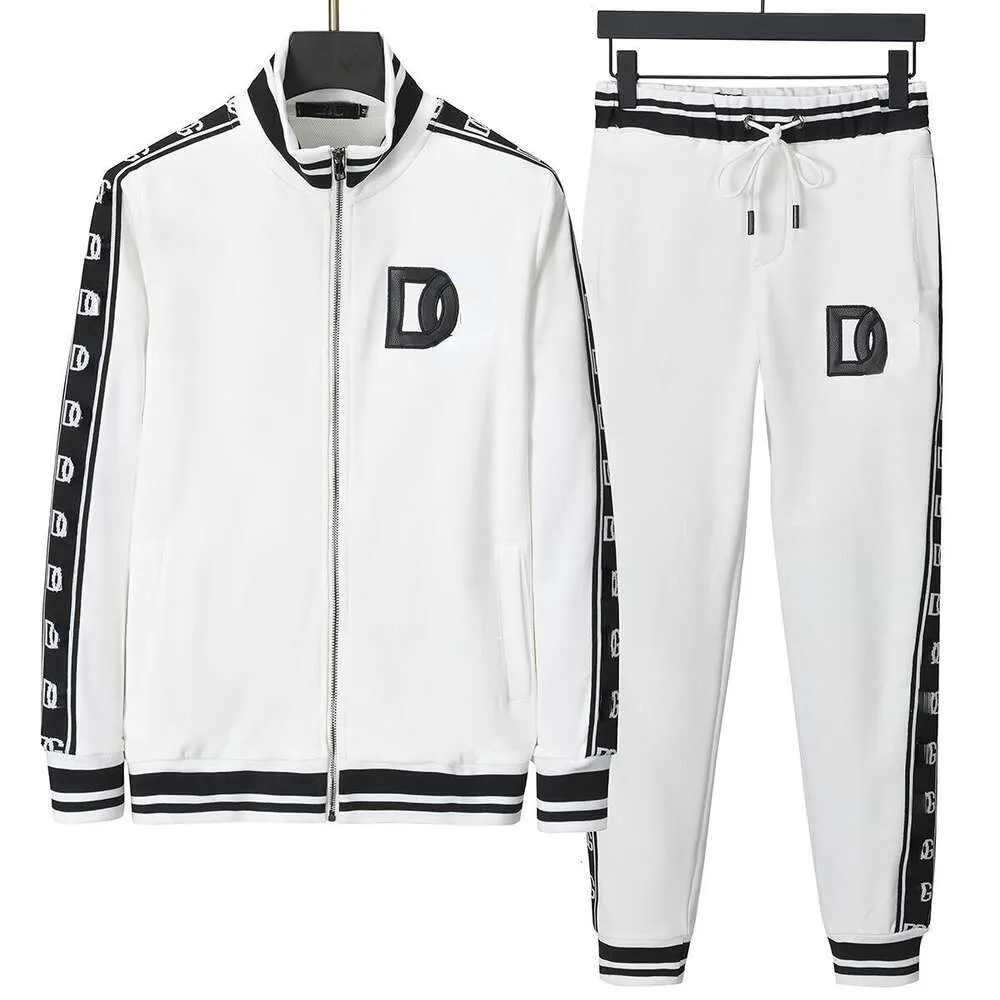 High version men's tracksuit D letters embroidered jacket pants set designer suit baseball jackets sweatpants two-piece set