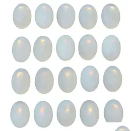 Loose Gemstones Opalite Oval Flat Back Gemstone Cabochons Healing Chakra Crystal Stone Opal Bead Cab Ers No Hole For Jewelry Craft M Dhilq