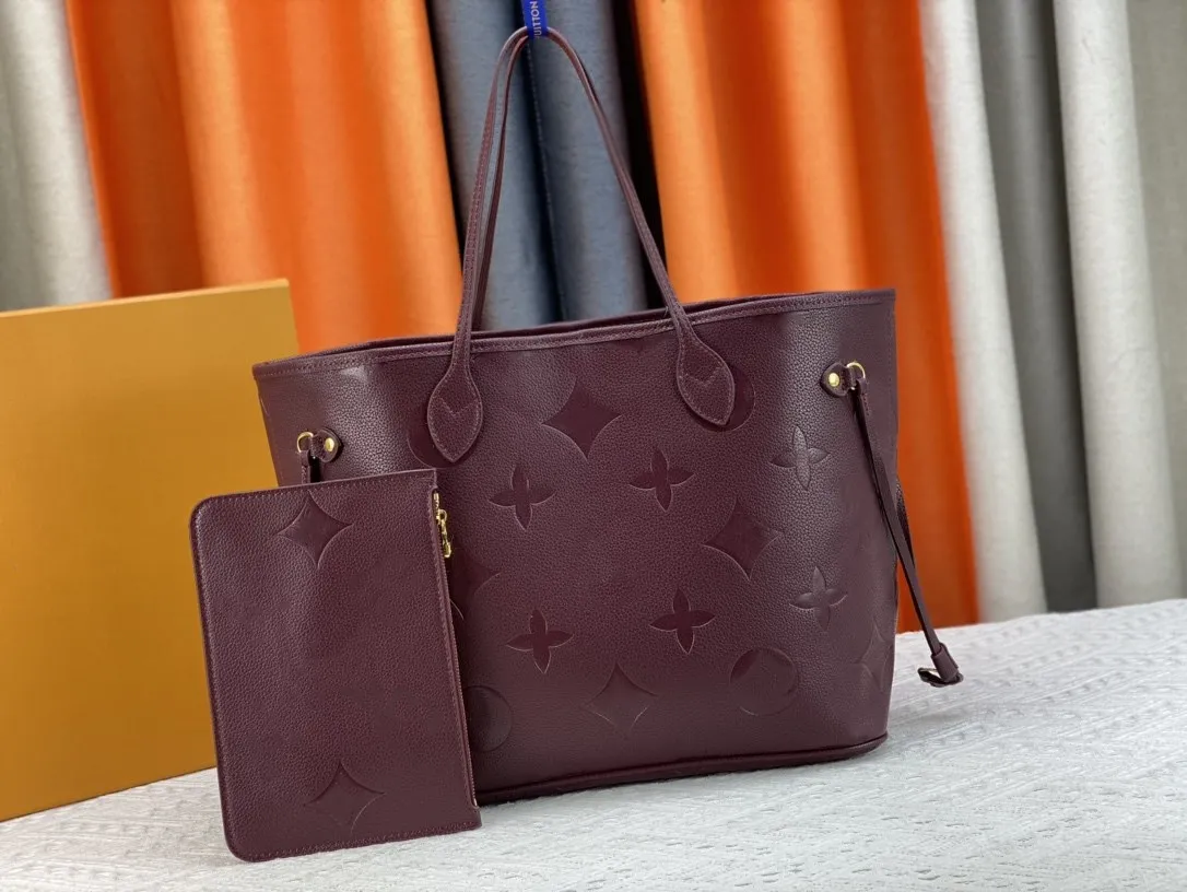 M46599 NeverbagF Shopping Bag MM Designer Women s Handbag Wine Red Outdoor Beach Handbag Shoulder Bag Mom Pocket Mini Pocket Accessories Classic Print