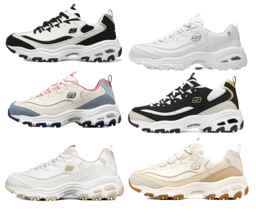 2023 Skechers D lites 1.0 hiver femmes chaussures lait th ours baskets r tro Panda chaussures sucre brun cuit lait papa chaussures