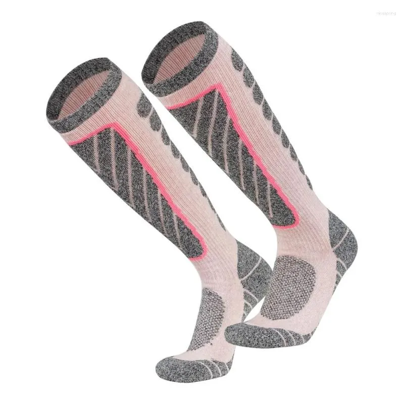 Sports Socks Non Slip 3 Pairs Women's Ski High Cotton Fabric Thickened Winter Warm