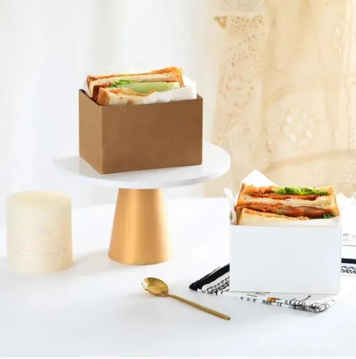 Geschenkpapier Lebensmittel Hamburger Verpackungsbox Öldichtes Kuchen Sandwich Bäckerei Brot Frühstück Wrapper Papier für Hochzeitsfeier Versorgung ZZ