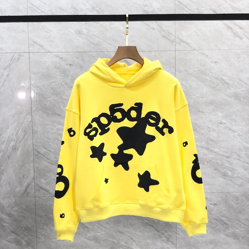 2023 Designer Herrkvinnor Tiny Spot Hoodies Långärm för svart gul huva klädtröjor