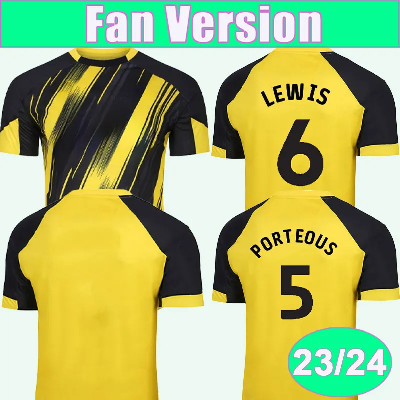 23 24 Lewis Pollock Mens 축구 유니폼 Asprilla Porteous Livermore Louza Kone Sema Home Football Shirts 짧은 소매 유니폼