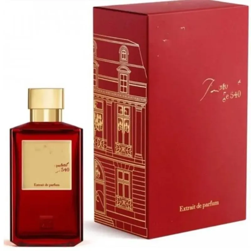 Bacarat Top High Quality Maison Baccara Parfum 200 ml 540 Extrait de Paris Man Woman Köln Spray Långvarig lukt Premierlash Brand 956