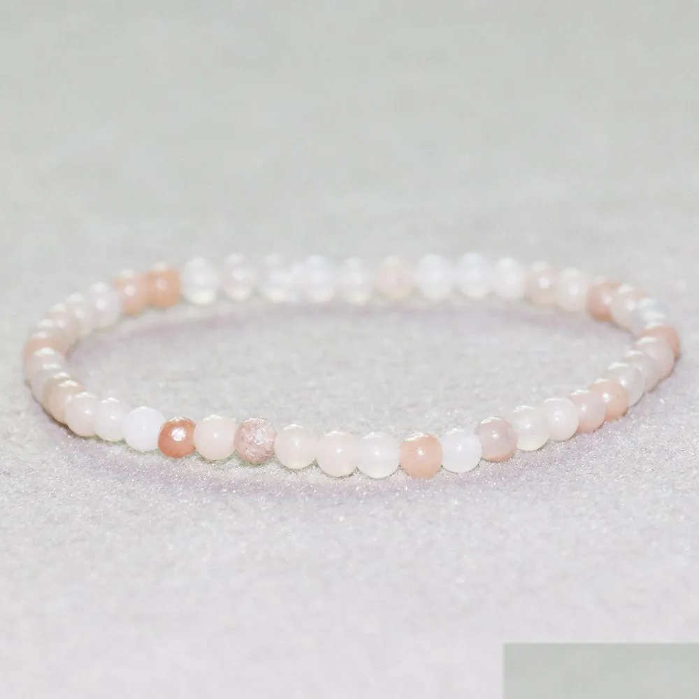 Perlé Mg0019 Vente en gros 4 mm Mini bracelet de pierres précieuses Aventurine rose Femmes Yoga Mala Protection de l'énergie Bijoux Drop Livraison Dhgarden Dht23