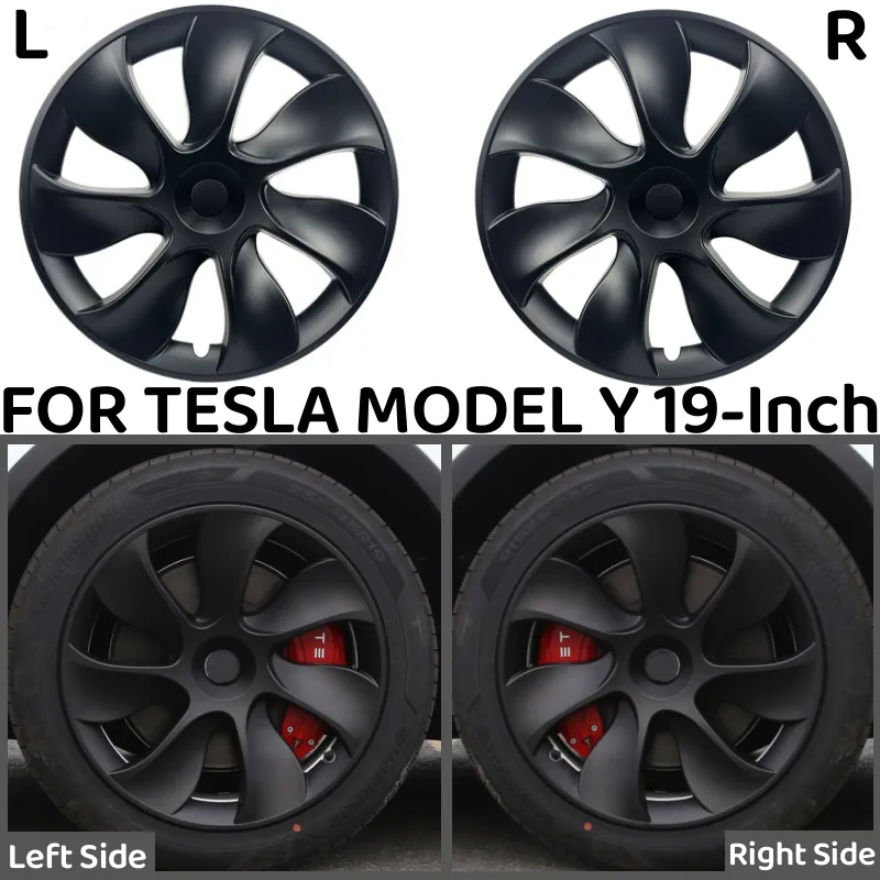 4st 19 tum hjulkåpor för Tesla Model y Hubcap Performance Automobile Replacemen Hub Cap Full Rim Cover Accessories 2018-2023