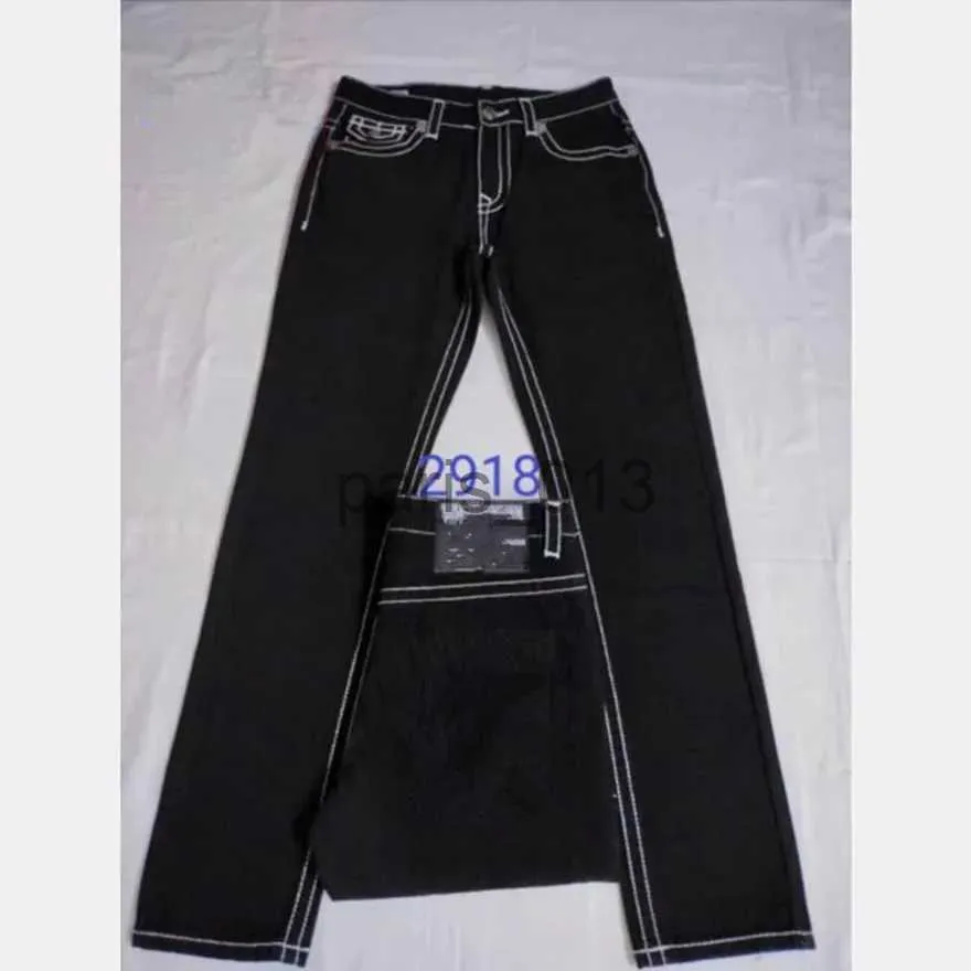 Jeans voor heren Echte jeans voor heren Lange broek Heren Grove lijn super religie Jeans Kleding Man Casual potlood Blauw Zwart Denim broek CXG2308039 x0911