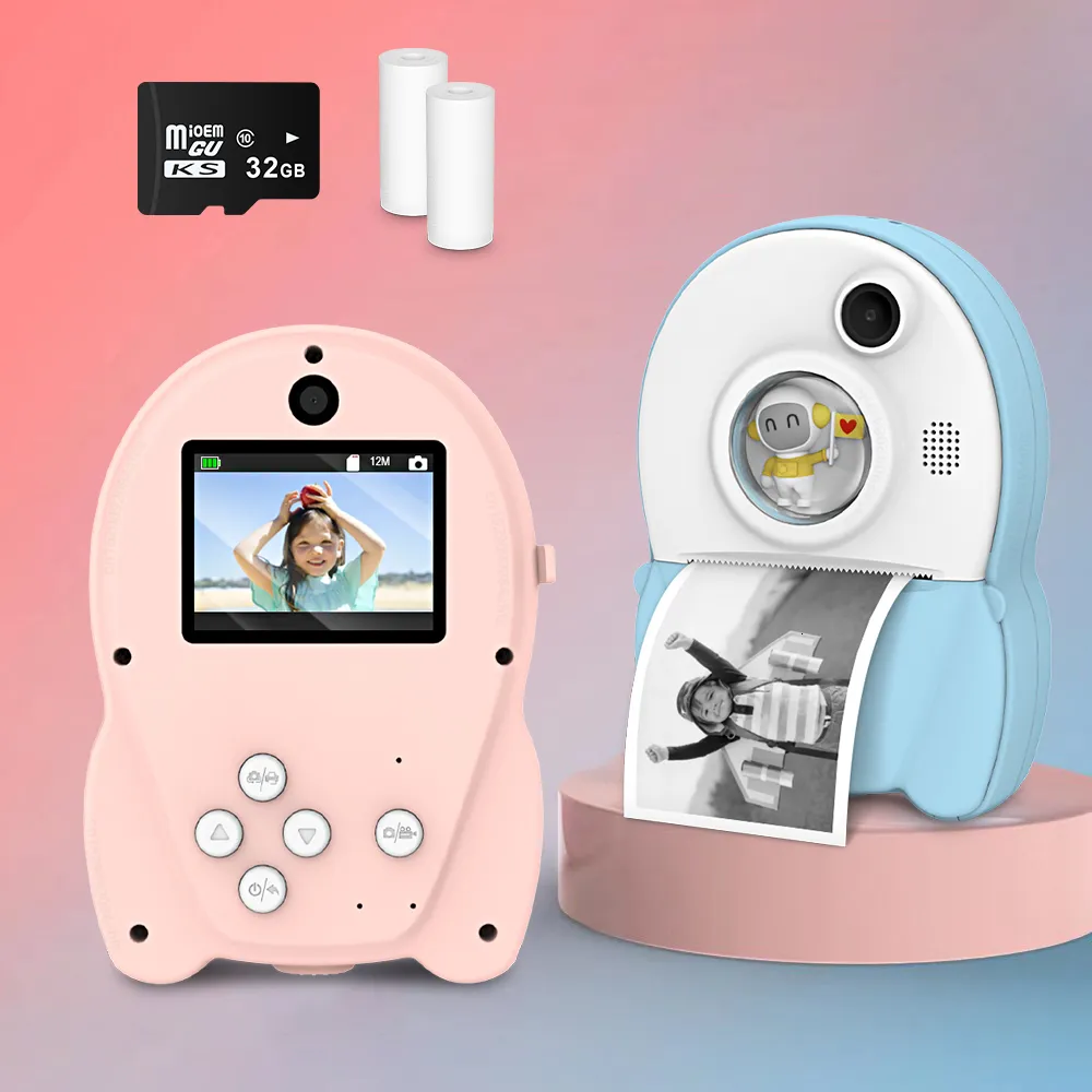 Toy Cameras Mini Children Digital Camera Instant Print For Kids 1080P Po Thermal Printer 2in1 Video Pography Gift Girl Boy 230911