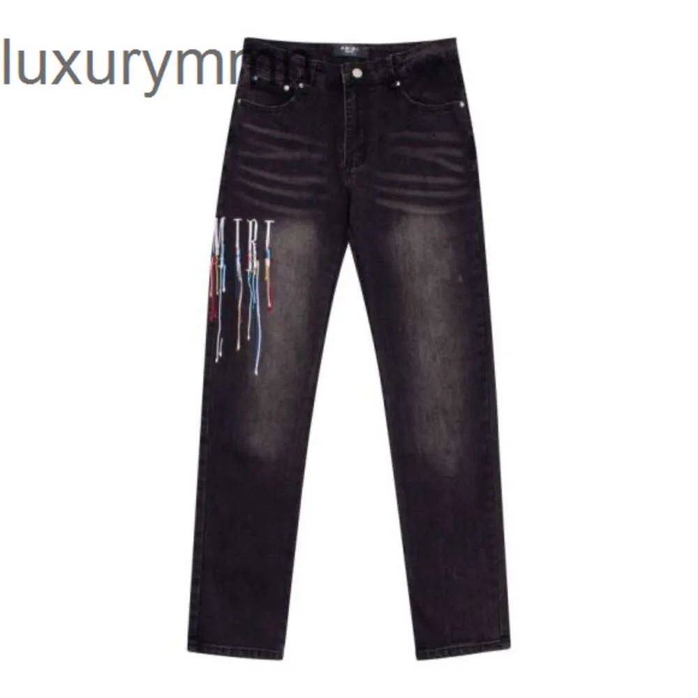 Denim Amiryes Jeans Designer Broek Man Heren Jean Chaopai Jeugd Street Straight Made Oud Versleten Witte Mannelijke EOJP