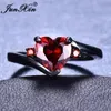 white gold black opal heart ring