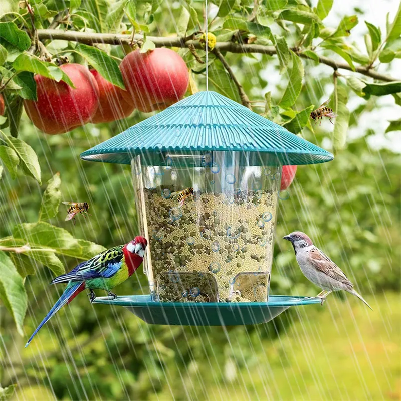 Mangeoire Gazebo Triple Cedre pour oiseaux du jardin TRUFFAUT JARDIN  DURABLE BIODIV