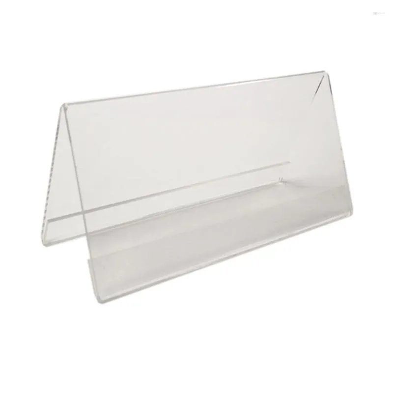 Quadros 1 pc Clear Price Tag Clip Sign Card Holder Stands Poster Racks Plástico Mini Label Display Acrílico