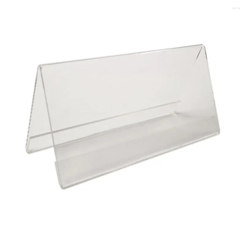 Ramar 1 st tydligt prislapp Klippskyltkort Holder Stands Affisch Racks Plastic Mini Label Acrylic Display