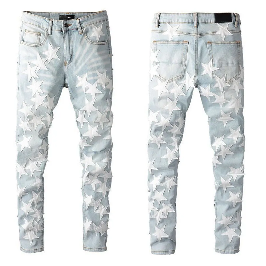 Designer Jeans Mens Denim Pantalons de broderie Mode Trous Pantalon Taille US 29 40 Hip Hop Pantalon a glissiere en detresse pour homme 2023 Top