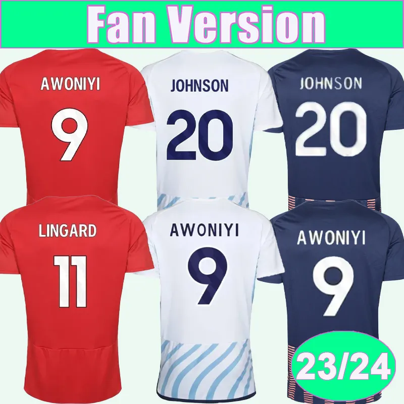 23 24 Awoniyi Lingard Mens Soccer Jerseys Johnson Worrall Colback Mangala Mbe Soh Surridge McKenna Home Home Third Football Dorts