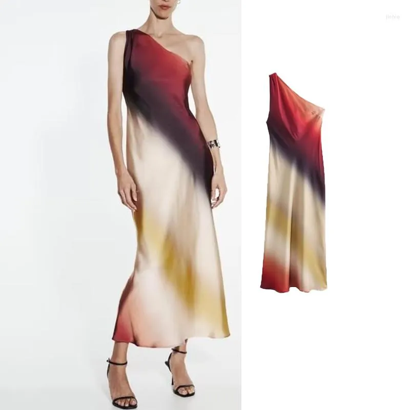 tie dye asymmetrical dress Multicolor tie-dye asymmetrical hooded draped maxi dress
