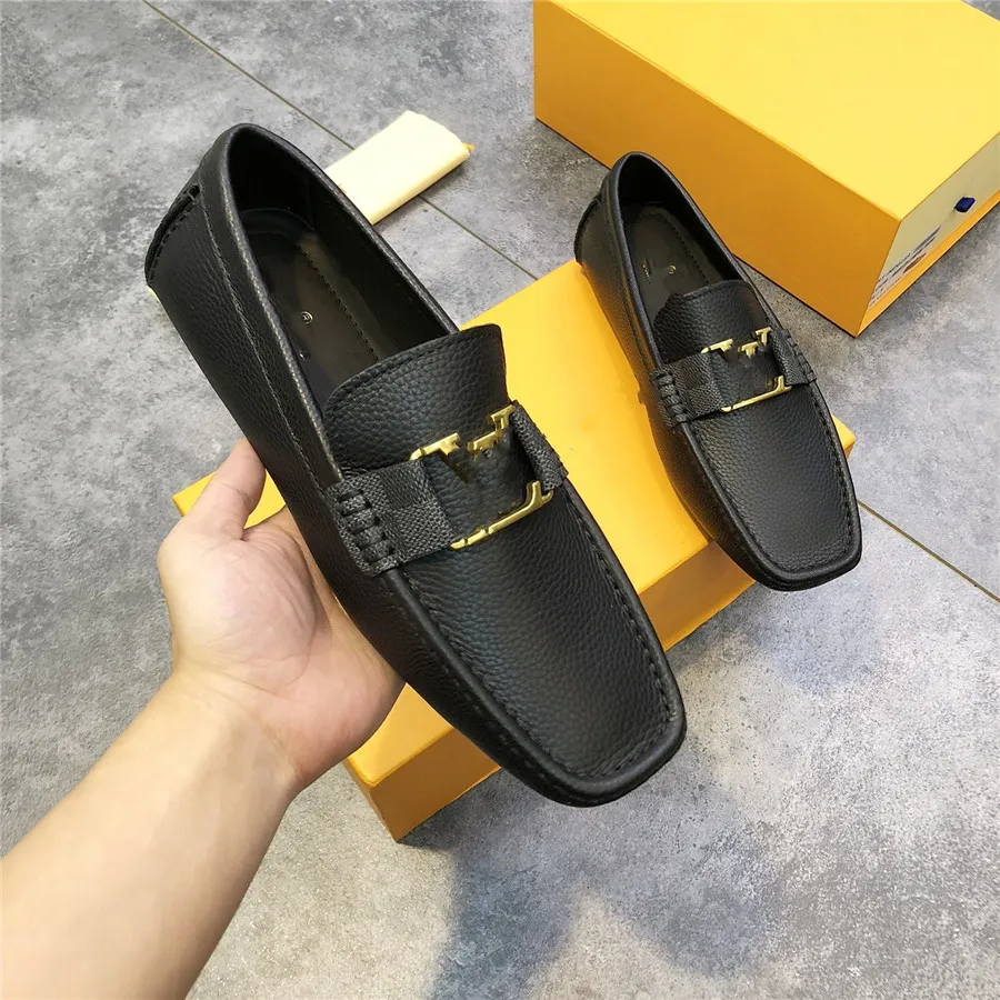 13Model 2023 Black Men Shoes Casual äkta läder Mens Designer Loafers Moccasins lyxvarumärke italiensk andas slip på båtskor