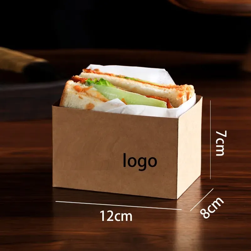 Gift Wrap Food Hamburger Wrapping Box Oilproof Cake Sandwich Bakery Bread Breakfast Wrapper Paper For Wedding Party Supply