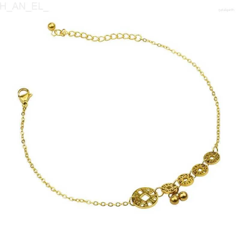 18K Gold Titanium Steel Coin Shaped Silver Anklets Malabar Gold