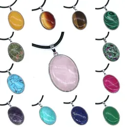 Decorative Objects Figurines 35mm Oval Cabochon Pendant Natural Stone Crystal Agate Bead Crafts DIY Jewelry Necklace Earring Making Accessories For Women 230817