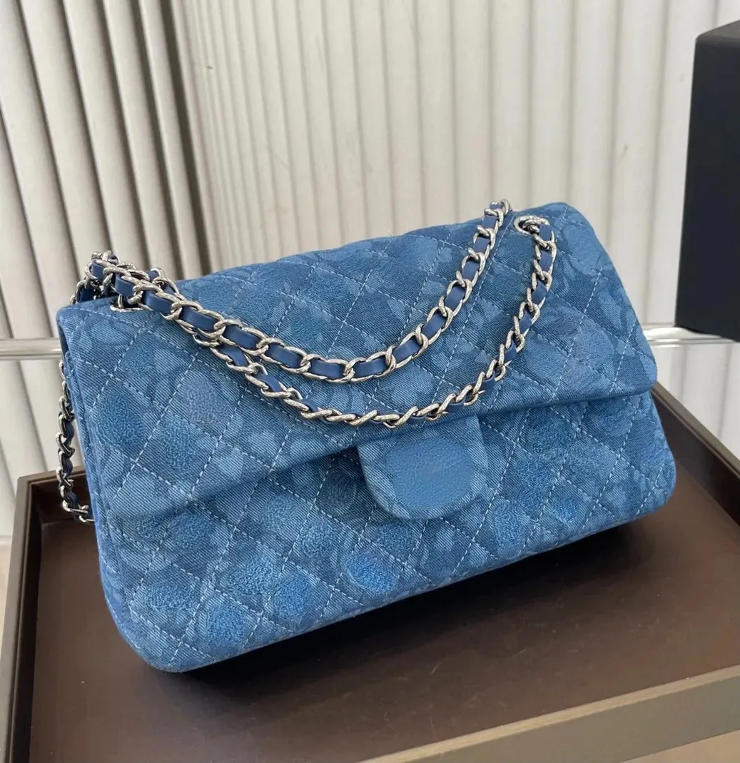 Marca denim bolsa de ombro para mulheres designer corrente cinta bolso traseiro de alta qualidade saco feminino luxo clássico cowboy bolso mensageiro sacos bolsas e bolsas 2482