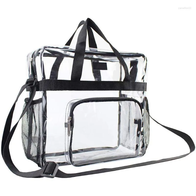 Sacs à provisions M6 Sac à main transparent Sac à bandoulière Sac à bandoulière Gym Clear Tote Purse Satchel