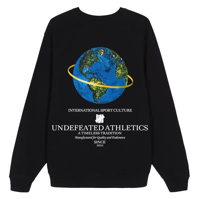 23 SS Undefeated Mens Designer Felpe con cappuccio Globe Graphic Stampato Uomo e donna Pullover Felpa con cappuccio allentata Casual Felpa con cappuccio Oversize Taglia S-2XL