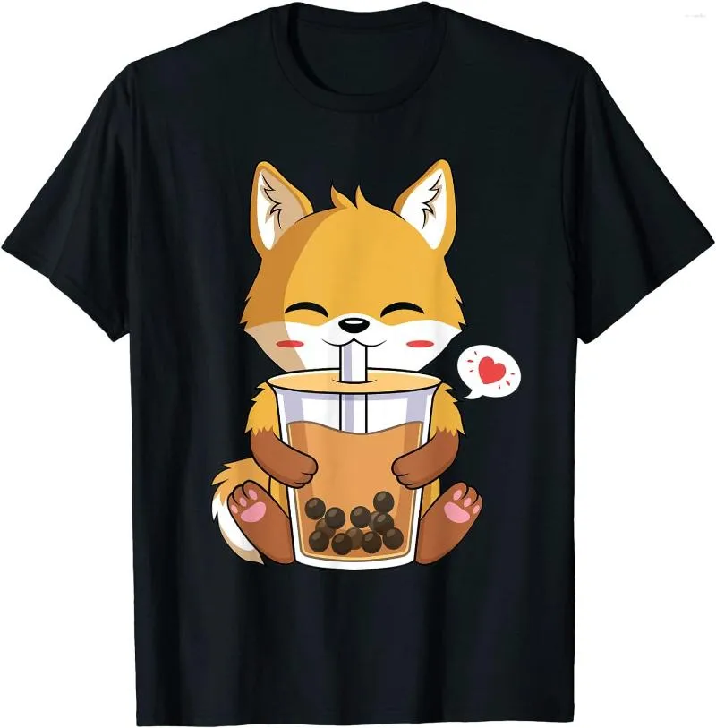 Herr t-skjortor kawaii anime dricka boba bubbla älskare t-shirt