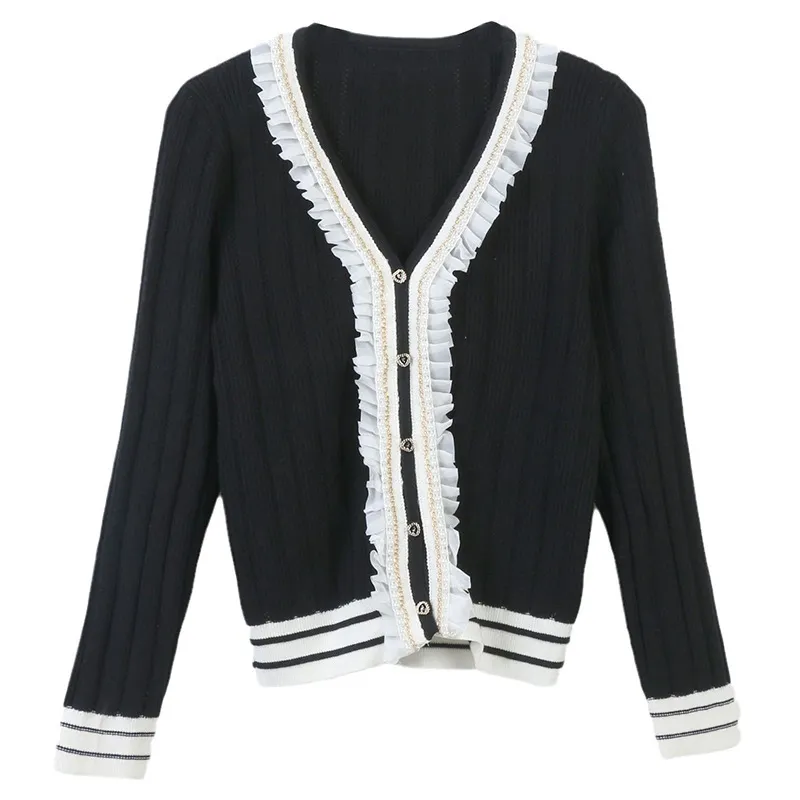 908 L 2023 Milano Runway Autunno Maglione da donna Marca Stesso stile Manica lunga Cardigan con scollo a V Donna mingmei