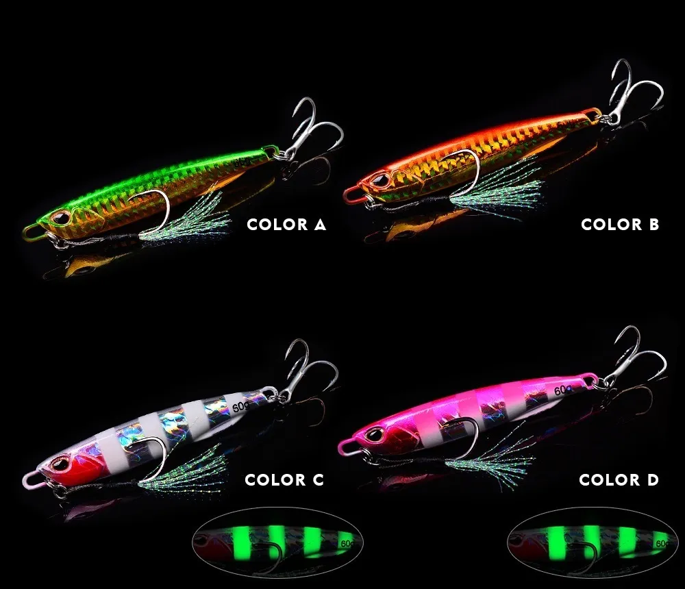 Metal Jig Rainbow Trout Lures Weights 10g/60g Trolling Hard Bait