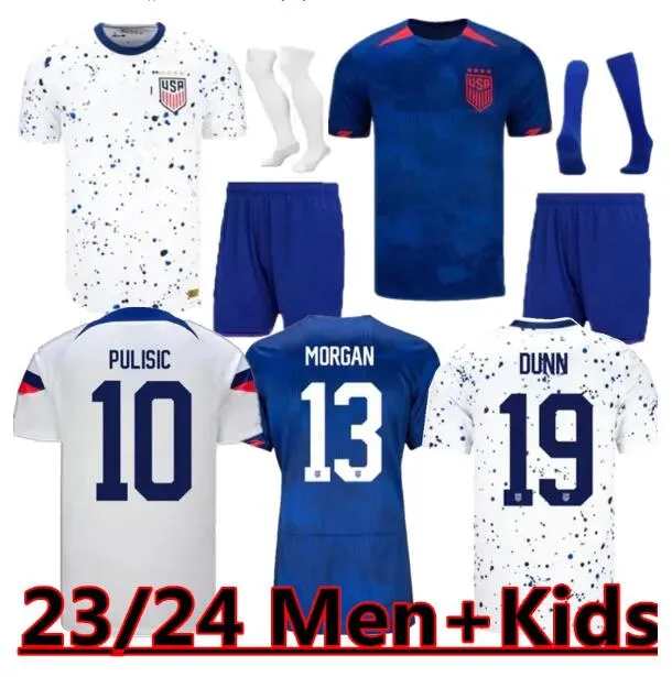 2023 PULISIC usaS voetbalshirts REYNA AARONSON WEAH ACOSTA McKENNIE 23 24 maillot de futol FERREIRA DEST MORGAN Us A voetbalshirt RAPINOE DUNN heren dames kinderen fgfh