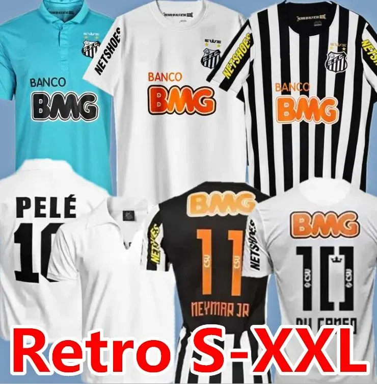 2011 2013 Jerseys de football Santos rétro 11 12 13 Neymar Jr Ganso Elano Borges Felipe Anderson Vintage Classic 1970 Jersey de football Pelé