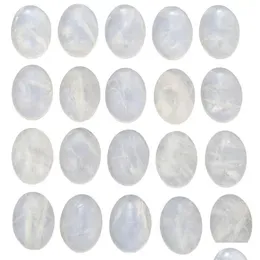 Loose Gemstones Natural Quartz Crystal Oval Flat Back Gemstone Cabochons Healing Chakra Stone Bead Cab Ers No Hole For Jewelry Craft Dhuj3