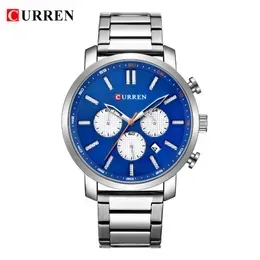 Luxury Brand Military Sport Mens Watches CURREN Stainless Steel Wristwatch For Man Chronograph Watch Date Male Clock Relogio2343