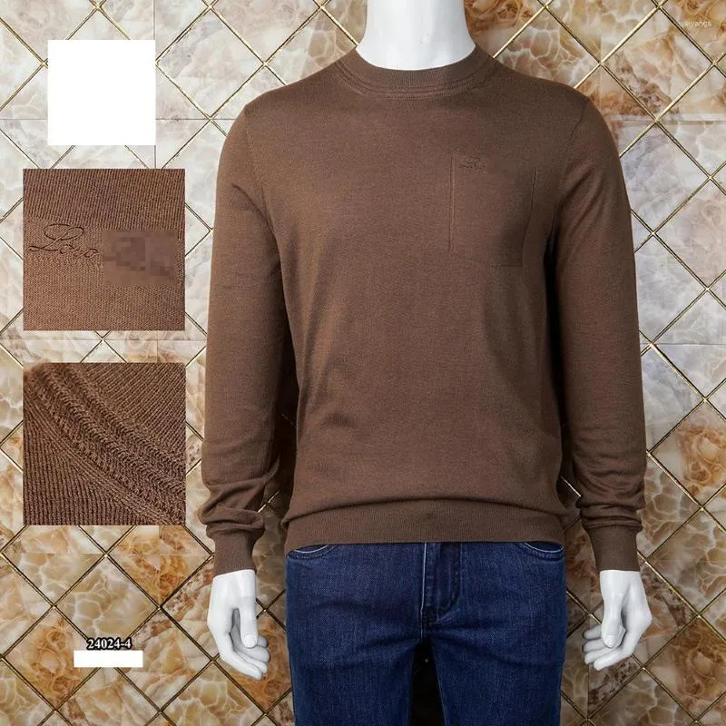 Suéteres masculinos OECHSLI Sweater Cashmere 2024 AutumnExcelente Qualidade Conforto Elástico Tamanho Grande M-4XL